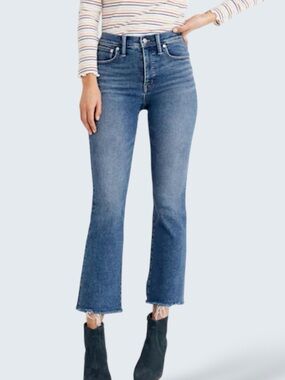 Madewell Cali Demi-Boot Jeans Size 26 High Rise Raw Hem Fleetwood Wash